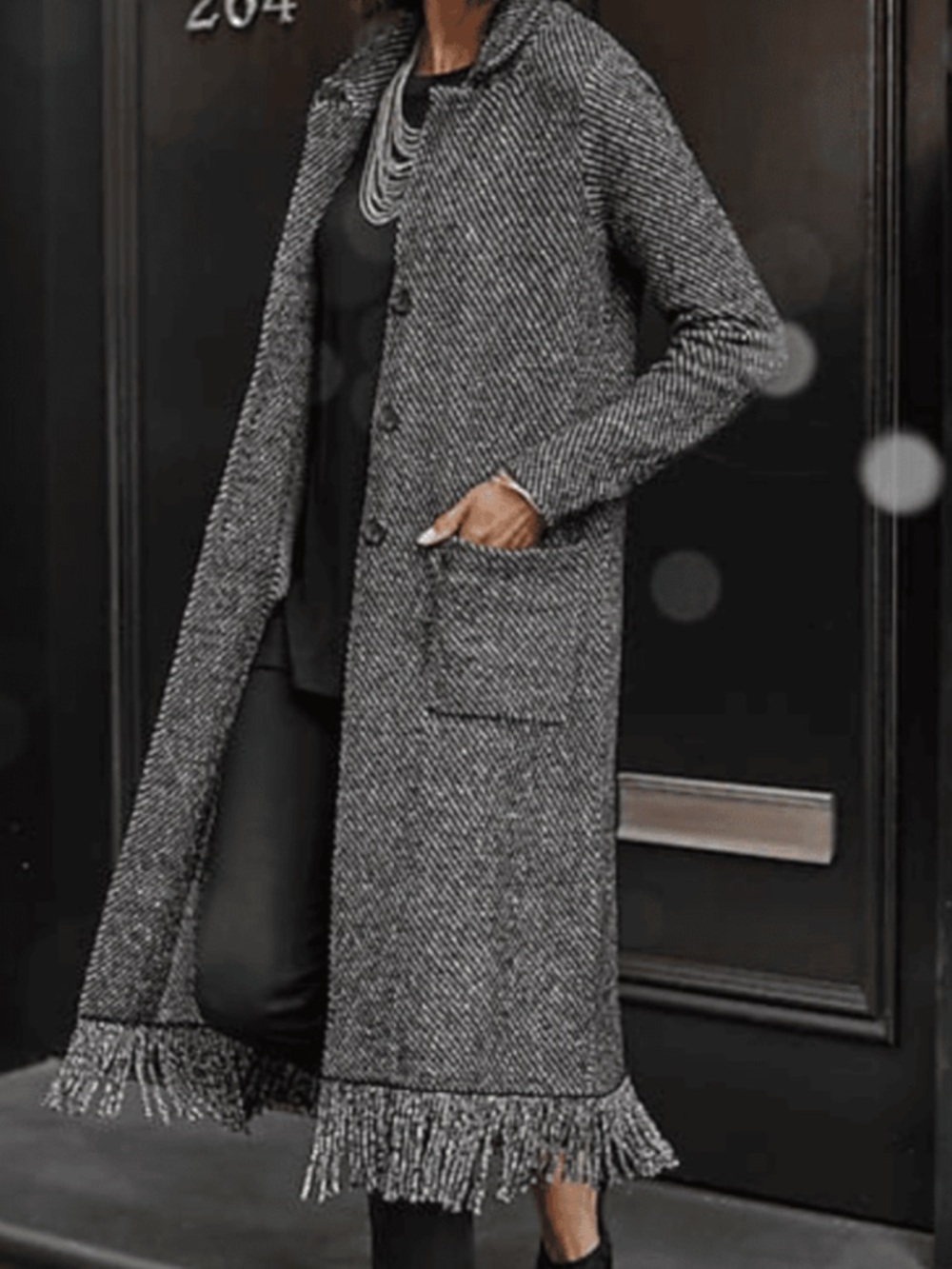 J. Jill Black & White Wearever Collection Knit Topper